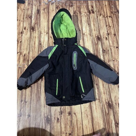 Hawke & Co Sport toddler winter Performance jacket 2/3T Black/Green Hooded - Picture 1 of 10